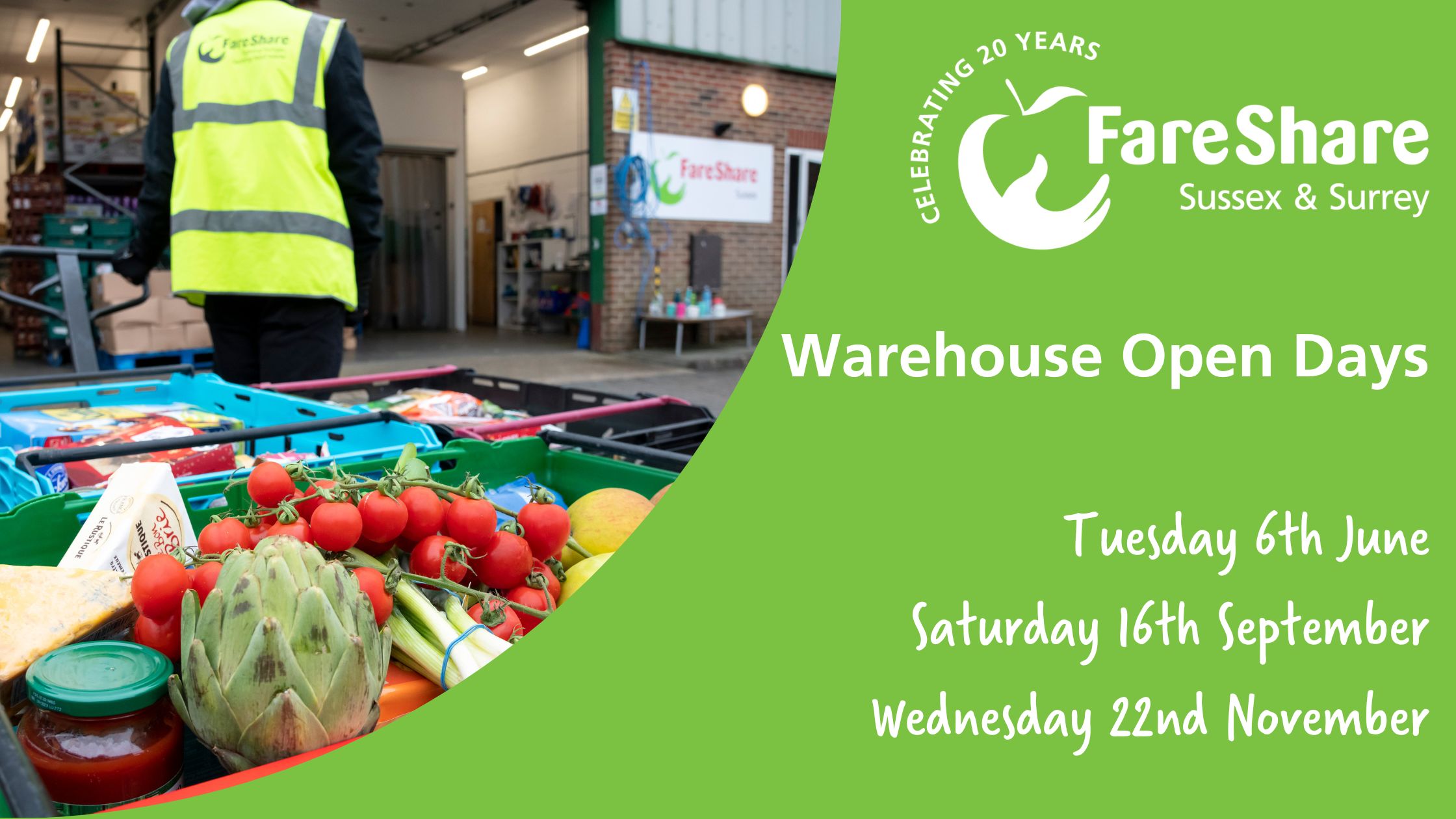 FareShare Sussex & Surrey Opendays Banner